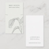 白黒パームリーフィースケッチネックレスディスプレイ 名刺 (正面/裏面)