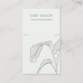 白黒パームリーフィースケッチネックレスディスプレイ 名刺
