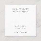 白黒パーム葉ススケッチのネックレスディスプレイ スクエア名刺 (裏面)