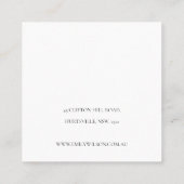 白黒パーム葉ススケッチのネックレスディスプレイ スクエア名刺 (裏面)