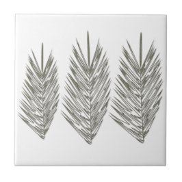 白黒パーム離れスケッチ タイル