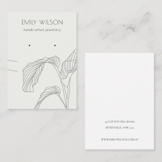 白黒パーム離れスケースイアーリングネックレス 名刺 (正面/裏面)