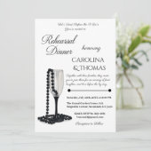 白黒パールシャンパンリハーサルディナー 招待状 (スタンド正面)