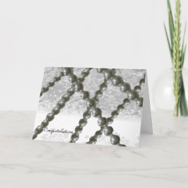 白黒パール結婚の祝いカード カード