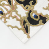 白黒ヒツジの群 フリースブランケット (角)