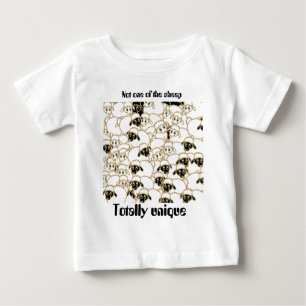白黒ヒツジの群 ベビーTシャツ