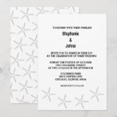 白黒ヒトデビーチ行先結婚式 招待状 (正面/裏面)