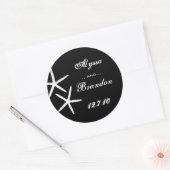 白黒ヒトデ好きステッカー ラウンドシール (封筒)