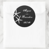 白黒ヒトデ好きステッカー ラウンドシール (バッグ)