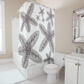 白黒ヒトデ シャワーカーテン (インサイチュ)