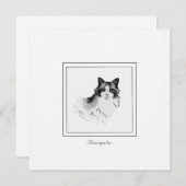 白黒ヒマラヤ猫フラットノートカード ノートカード (正面/裏面)