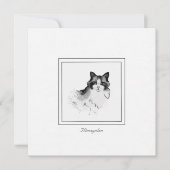 白黒ヒマラヤ猫フラットノートカード ノートカード (正面)