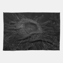 白黒ヒマワリのスケッチのデザイン