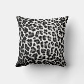 白黒ヒョウのプリントの枕 クッション (裏面)