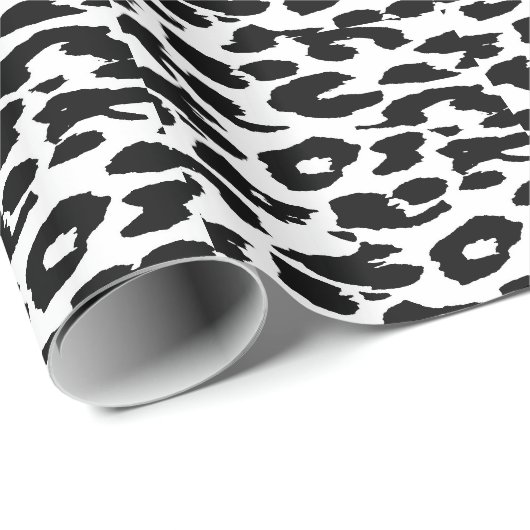 白黒ヒョウのプリントの皮の毛皮 ラッピングペーパー (ロールコーナー)