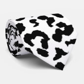 白黒ヒョウのプリントの皮 ネクタイ (ロール)