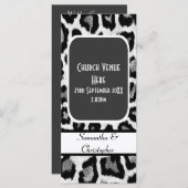 白黒ヒョウのプリントウェディングプログラム プログラム (正面/裏面)