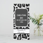 白黒ヒョウのプリントウェディングプログラム プログラム (スタンド正面)