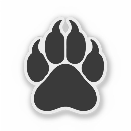 白黒ヒョウの前足のシール シール (正面)