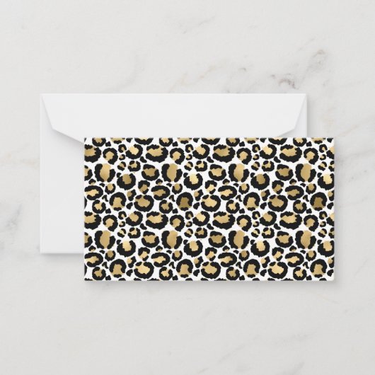白黒ヒョウの斑点と野生のグラムファッショナブル ノートカード (正面)