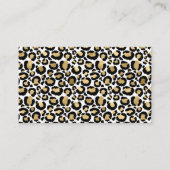 白黒ヒョウの斑点と野生のグラムファッショナブル 名刺 (正面)