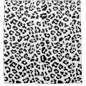 白黒ヒョウの斑点ガーリー シャワーカーテン (正面)