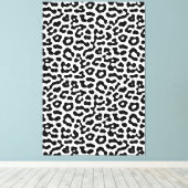 白黒ヒョウの斑点プリントパターン キャンバスプリント (インサイチュ (ウッドフロア))