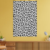 白黒ヒョウの斑点プリントパターン キャンバスプリント (インサイチュ (リビング))