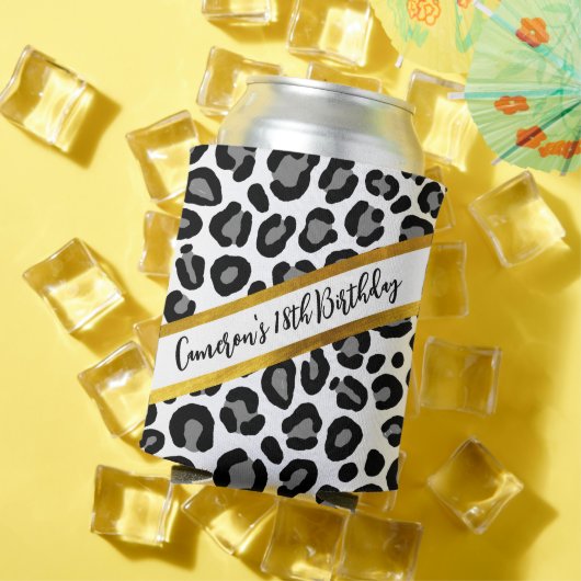 白黒ヒョウガーリーチータ名前をカスタムする 缶クーラー (インサイチュ 夏)