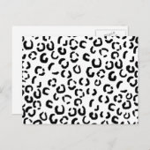 白黒ヒョウ印刷パターン。 ポストカード (正面/裏面)