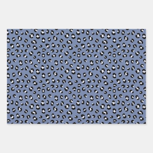 白黒ヒョウ印刷パターン ラッピングペーパーシート (正面3)