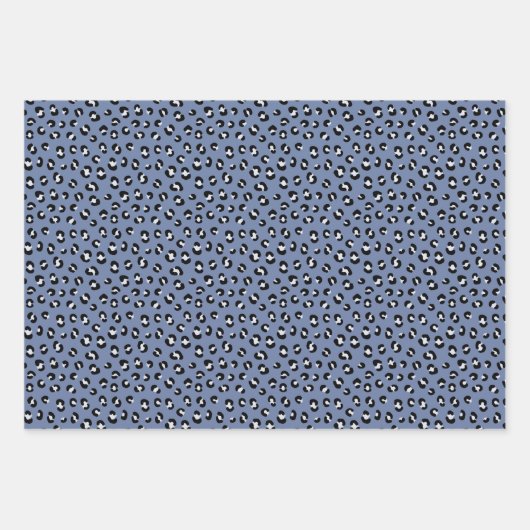 白黒ヒョウ印刷パターン ラッピングペーパーシート (正面)