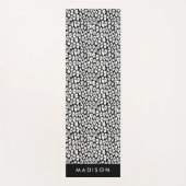 白黒ヒョウ印刷パーソナライズされた ヨガマット (正面)