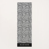 白黒ヒョウ印刷パーソナライズされた ヨガマット (裏面)