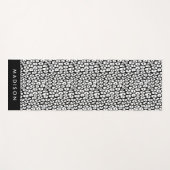 白黒ヒョウ印刷パーソナライズされた ヨガマット (正面(横))