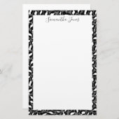 白黒ヒョウ印刷 | カスタマイズ 便箋 (正面/裏面)