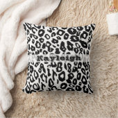 白黒ヒョウ印刷 クッション (ブランケット)