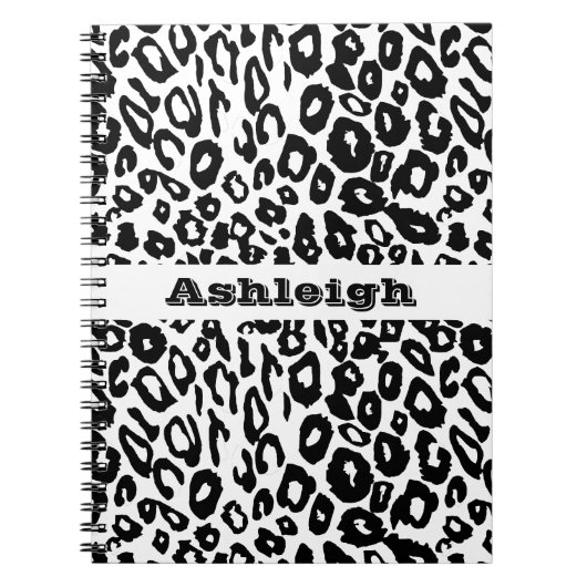 白黒ヒョウ印刷 ノートブック (正面)