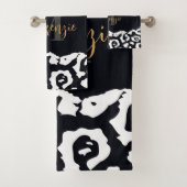 白黒ヒョウ印刷 バスタオルセット (インサイチュ)