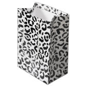 白黒ヒョウ印刷 ミディアムペーパーバッグ (正面アングル)