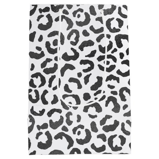 白黒ヒョウ印刷 ミディアムペーパーバッグ (裏面)