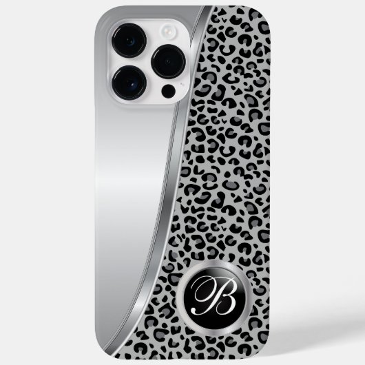 白黒ヒョウ印刷 |モノグラム Case-Mate iPhoneケース (裏面)