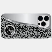 白黒ヒョウ印刷 |モノグラム Case-Mate iPhoneケース (裏面 (横))