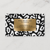 白黒ヒョウ印刷 名刺 (裏面)