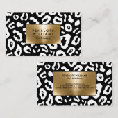 白黒ヒョウ印刷 名刺 (正面/裏面)