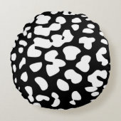 白黒ヒョウ柄の丸枕 ラウンドクッション (正面)