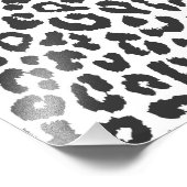白黒ヒョウ柄の動物の肌のパターン フォトプリント            (角)