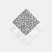 白黒ヒョウ柄の動物の肌のパターン 縁ありカクテルナプキン (角)
