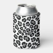 白黒ヒョウ柄チーテガーリーープリント 缶クーラー (缶正面)