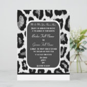 白黒ヒョウ柄結婚の 招待状 (スタンド正面)